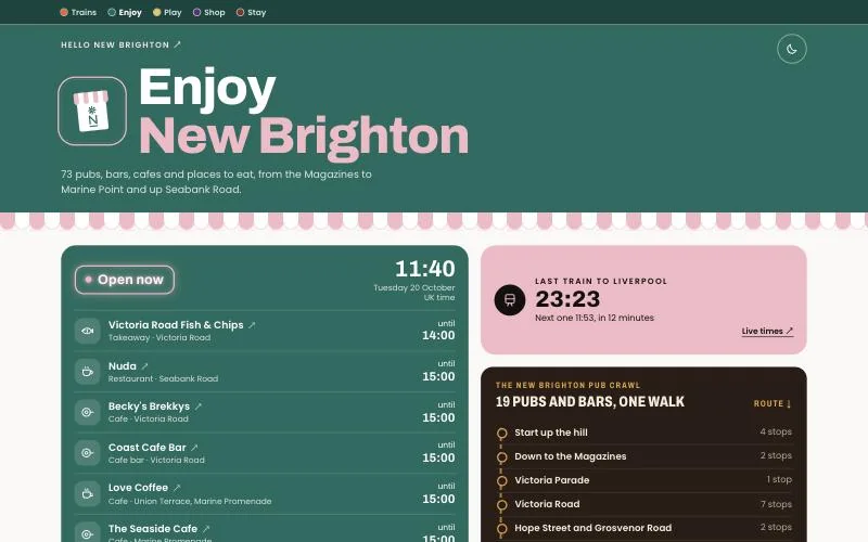 Enjoy New Brighton home screen