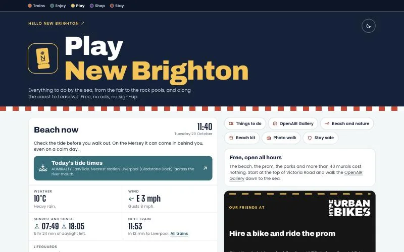 Play New Brighton home screen