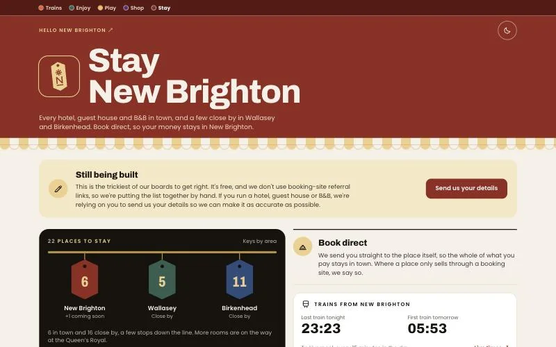 Stay New Brighton home screen